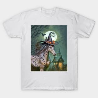 Appaloosa Spooky Halloween Witch Horse T-Shirt